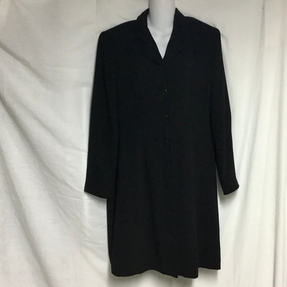 Talbots Duster Dress/Shirt Dress/Duster Coat-Black Sz 10-Lined